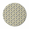 thumbnail image 1 of Abstract Mouse Pad for Computers, Continuous Pattern of Surreal Design Flowers, Round Non-Slip Thick Rubber Modern Gaming Mousepad, 8" Round, Champagne Yellow, by Ambesonne, 1 of 2