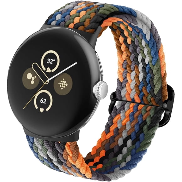 KOMI Bands Compatible with Google Pixel Watch 3 Band 41mm/Pixel Watch 2 Band/Google Pixel Watch Band - Upgraded Connector - Elastic Nylon Breathable Sport Straps for Women Men Camo