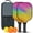 Black-3, variant on Pickleball Paddles Set Of 2, Fiberglass Surface, Vibrant Rainbow Print, 4 Balls & Bag