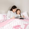 thumbnail image 4 of Feelyou Monogrammed K Bedding Comforter Set 7pcs, Love Heart Ribbon Bow King Bedding Sets, 4 of 8