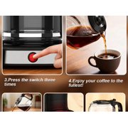 15-Cup Drip Coffee Maker, Home/Office Coffee Brewing Machine with Removable Filter, Glass Carafe and Heated Base, Black & Stainless Steel