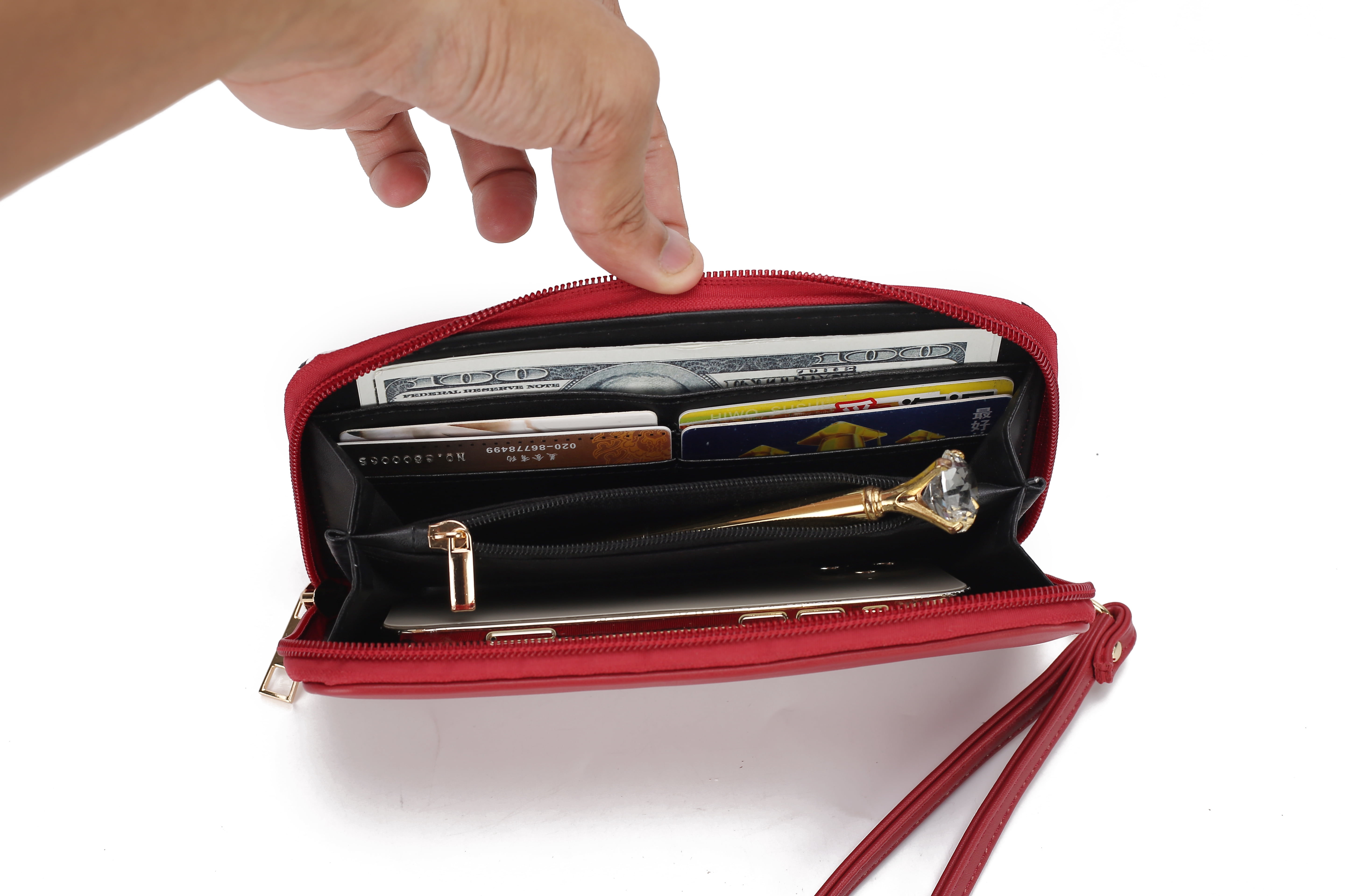 MKF Collection Frida Vegan Leather Women's Satchel Bag & Wristlet Wallet, Stylish Top-handle Purse Handbag 2 pcs by Mia K - Black