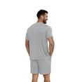thumbnail image 6 of Iceglad Mens Pajamas Set Short Sleeve Pj Set Soft Stretch Sleepwear for Men Lightweight Summer Lounge Set Casual 2 Piece Loungewear with Shorts, 6 of 9