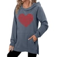 thumbnail image 4 of Oplxuo Women Hoodies Cute Heart Printed Long Sleeve Hooded Sweatshirt Casual Travel Outfits with Pocket, 4 of 5