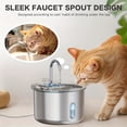 thumbnail image 6 of 2L 67.63oz Cat Water Fountain FT400, Stainless Steel Automatic Pet Water Dispenser, Dog Drinking Fountain with 1 Replacement Filter, No Battery Required, 6 of 11
