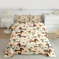 thumbnail image 2 of Feelyou Funny Dachshund Lover Queen Comforter Set, Kawaii Dog Animal Bedding Sets, Cartoon Love Heart Reversible Bedding Comforter Set, Luxury Bedroom Decor, 3pcs, 2 of 8