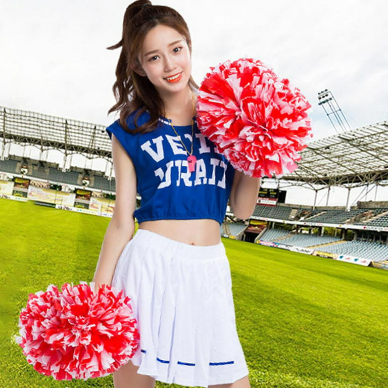 2Pcs Cheerleading Pom Poms for Cheerleader Costume Women, Cheer Pompoms for  Boy Girl School Sports Games Team Spirit Cheering Dancing
