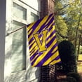 thumbnail image 2 of Monogram - Tiger Stripe - Purple Gold Letter V Monogram Initial Flag House Size, 2 of 2