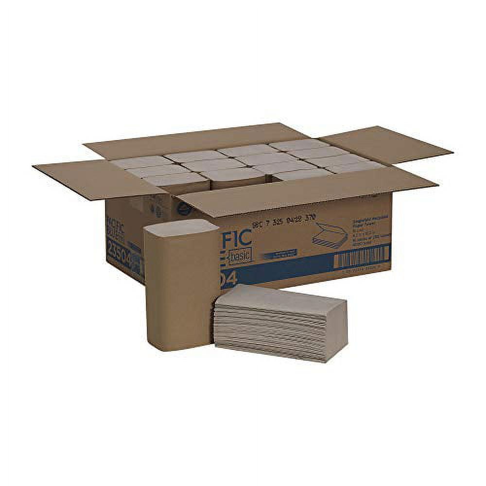 Pacific Blue Basic Recycled Multifold Paper Towels (Previously branded Envision) by GP PRO (Georgia-Pacific), Brown, 23304, 250 Towels Per Pack, 16 Packs Per Case