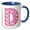 Blue/White, variant on 3drose, Cute Pink on Pink Hearts Monogram Initial D, 11oz Two-tone Yellow Mug