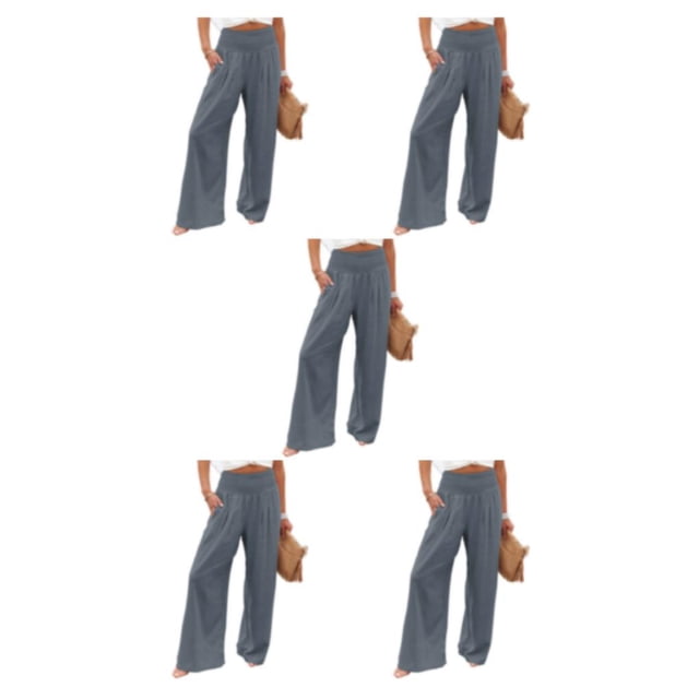 Pantalones de Verano Sonducket con Bolsillos Color Sólido Largo Suelto Casual Estilo Vintage