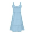 thumbnail image 6 of XuJwPNcy Summer Dresses for Women Loose Button down Sleeveless Dresses Ruffle Tiered Casual Mini Dress, 6 of 7