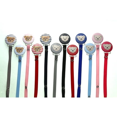 Teddy Bear Face Pacifier Clip
