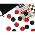 thumbnail image 2 of Checker Pieces ¡Diversión y 1 juguete! 26 unidades de madera, color rojo y negro, 2,86 cm, con bolsa, 2 of 4