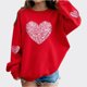 thumbnail image 4 of Blusas y camisas de manga larga con cuello redondo Estampado para niños Estampado de manga larga Casual Suelto Forro polar para mayor calidez Sudadera con capucha de manga larga con cuello redondo par, 4 of 5