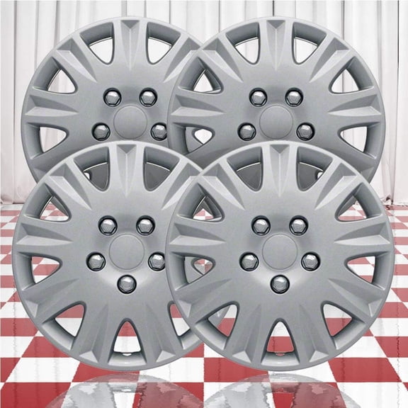 Set of 4 15" Push-on Silver Hubcaps for 2006-2011