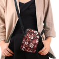 thumbnail image 4 of HELLHERO Adjustable Strap Women Messenger Bag for Men, Women Travel Daily Use Crossbody Sling Bag Polyester 4.33"x1.97"x7.09" Burgundy-toned Vintage Floral, 4 of 7