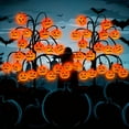 thumbnail image 4 of Fufafayo under $5 20 LED Halloween Solar Pumpkin Stake Lights for Outdoor Decor, Orange Jack O Lantern Pumpkins Solar Pathway Lights for All Saints' Day Gravestone Garden Lawn Yard, 4 of 6