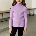 thumbnail image 4 of JOANKDMI Classic Mock Turtleneck Sweaters Girls 10-12 Long Sleeve Ribbed Knit Pullover Tops Basic Solid Color Winter Fall Warm Layering Shirts for Kids Daily Wear, 4 of 7