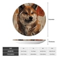 thumbnail image 2 of Balery Vintage Shiba Inu Art Print Bone China Decorative Plate Ceramic Dinner Plates Art Crafts with Display Stand-7in, 2 of 6