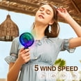 thumbnail image 7 of VersionTECH. Portable HandHeld Fan, RGB Light, 5 Speed, 180° Foldable, USB Personal Hand Table Accessories with Rechargeable Battery Operated for Travel Office, 7 of 7