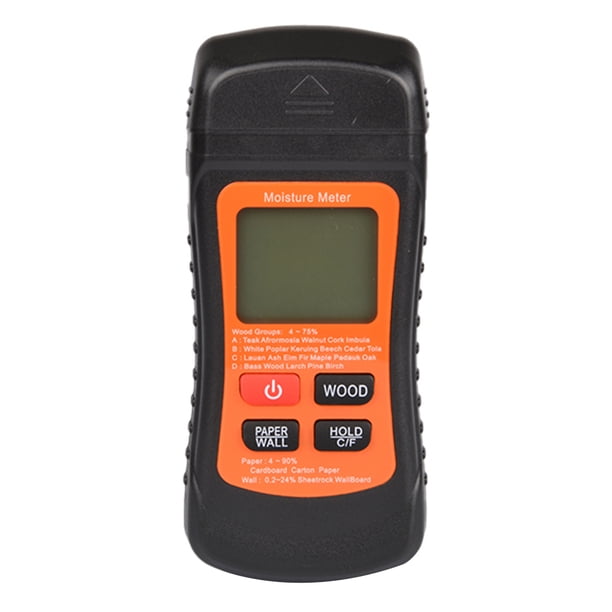 Probador de humedad de madera digital Medidor de humedad de papel Detector de humedad de pared (negro)