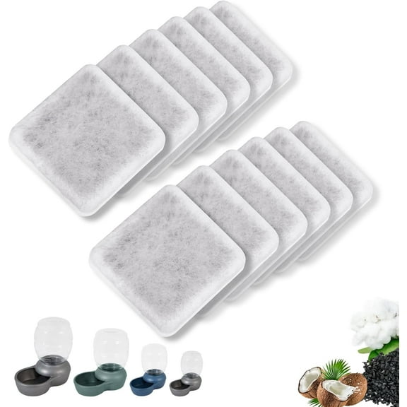 Kospetsin-Pet Water Fountain Charcoal Replacement Filters Compatible with Petmate Replendish Mason Gravity Waterers, Automatic Water Dispenser for Dog Cat Water Bowl Filters(12 Pack)