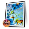 thumbnail image 1 of Cuadros Decorativos DIY taladro redondo completo diamante pintura mariposa flor Kit habitación decoración arte regalo Tmvgtek embutido en tela, 1 of 9