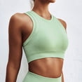 thumbnail image 2 of Sports Bra Shockproof Seamless Quick Drying Sleeveless Yoga Bra Vest for Running Fitness Gym Light Green L, 2 of 5