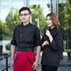 thumbnail image 2 of ropa camisa 2XL Negro jinwen Chaqueta de chef uniforme para hombres, 2 of 8