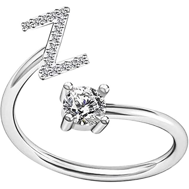 Letter Open Ring Adjustable Women Rings ,Adjustable Fashion Premium Letter Ring Suitable For Girlfriend And Wife Z
