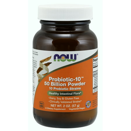NOW Supplements, Probiotic-10™ Powder, 50 Billion, with 10 Probiotic Strains, Strain Verified,