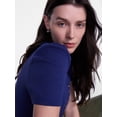 thumbnail image 5 of Scenario Women's V-Neck Henley Top with Short Puff Sleeves, Sizes XS-XXXL, 5 of 6