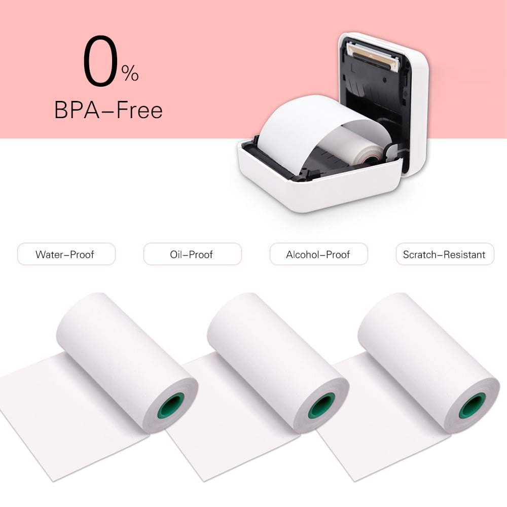9 Pieces Thermal Printer Paper Colorful Mini Printing Paper Roll and  Self-Adhesive Printable Sticker Compatible with P1 Mini Printer PeriPage A6