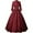 Wine, variant on Women's Victorian Gothic Lace Trim Maxi Dress - Elegant Mock Collar Flowing Dresses for Party, Halloween Vintage Style Party Plus Size Formal Dress​