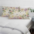 thumbnail image 3 of Pink White Flowers Pillow Covers, Linen Long Throw Pillow Case, Spring Floral Elegant Pastoral Botanical Rustic Holiday Pillow Protector Decorative Cushion Cover for Living Room/Bedroom 12" x 20", 3 of 8