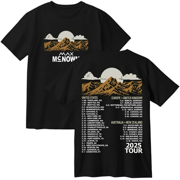 Max McNown Tour 2025 Merch Cotton T-Shirt Women Men Casual Crewneck Short Sleeve Tee
