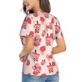 thumbnail image 2 of Goofa Milk Tea Pattern Women's Slim-Fit Short-Sleeve V-Neck T-Shirt,Classic-Fit Short-Sleeve V-Neck T-Shirt-Small, 2 of 5