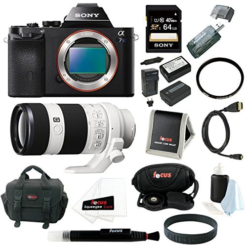 Sony Ilce7s B Sony Alpha s Compact Interchangeable Lens Digital Camera Body With Sony Fe 70 0mm F4 G Oss Full Frame E Mount Zoom Lens And 64gb Deluxe Accessory Kit Walmart Com Walmart Com