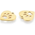 thumbnail image 2 of 5Pcs 201 Stainless Steel Heart with Hollow Dog Paw Prints Pendants 15x15x1mm Laser Cut Real 18K Gold Plated Animal Footprint Charms with 1.5mm Hole Ideal for Jewelry Making and Craft Projects, 2 of 2