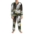 thumbnail image 3 of Naloa Daisy Guinea Pig Men’s Pajamas Set - Long Sleeve Button Down Sleep Shirt and Pajama Bottoms Sleepwear Set-Medium, 3 of 7