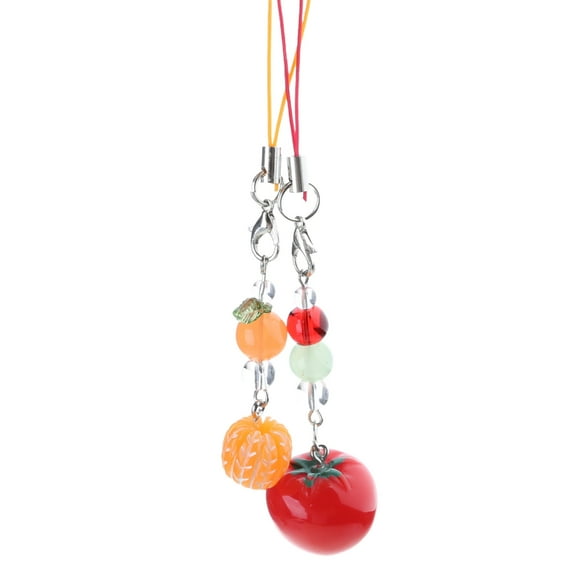 YROHGKPN Sweet Tomato and Charm Phone Hanging Chain Stylish Fruit Pendant Keychain Acrylics Alloy Accessory for Bags