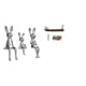 thumbnail image 1 of Escultura de figura sentada, estatua de conejo, adorno, soporte de resina cerámica, material adecuado para oficina, sala de estar, dormitorio, estante, 1 of 8
