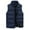 Navy, variant on Men's Sleeveless Puffer Vest, Solid Color Quilted Insulated Layer, Zipper Front Collarless Top, Unisex Winter Fashion Vest, Light Warmth for Layering, Versatile Piece for