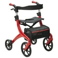 thumbnail image 5 of KFFKFF Collapsible Rollator Walker for Elderly and Adults, Aluminum Lightweight Frame with Seating, Height-Adjustable Handles, Includes Large Storage Pouch, Supports up to 300LBS, 5 of 9