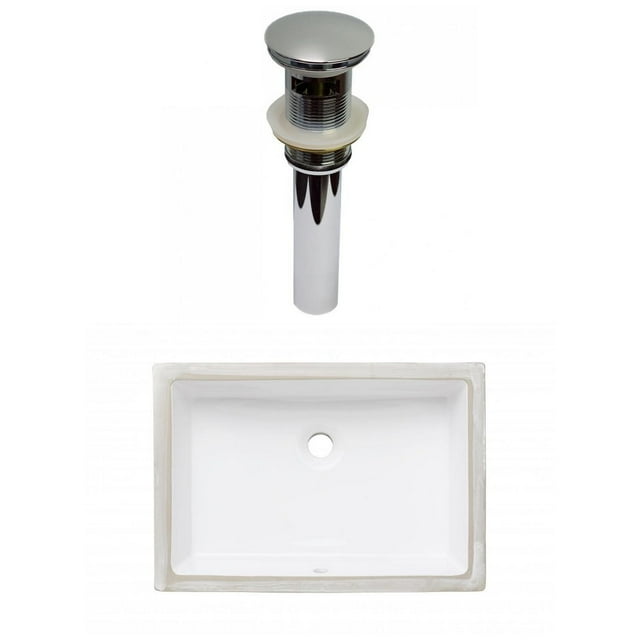 American Imaginations 20.75-in. W CUPC Rectangle Bathroom Undermount Sink Set In White - Chrome Hardware - Overflow Drain Incl. AI-31818