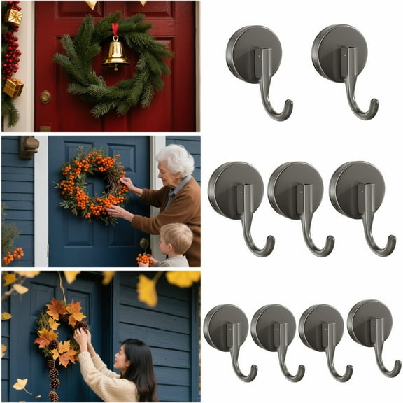 Suction Cup Wreath Hanger for Glass Window & Over Door | No-Drill Reusable Hook for Holiday Decor | ABS Hangers for Christmas Thanksgiving Easter & Seasonal Decorations