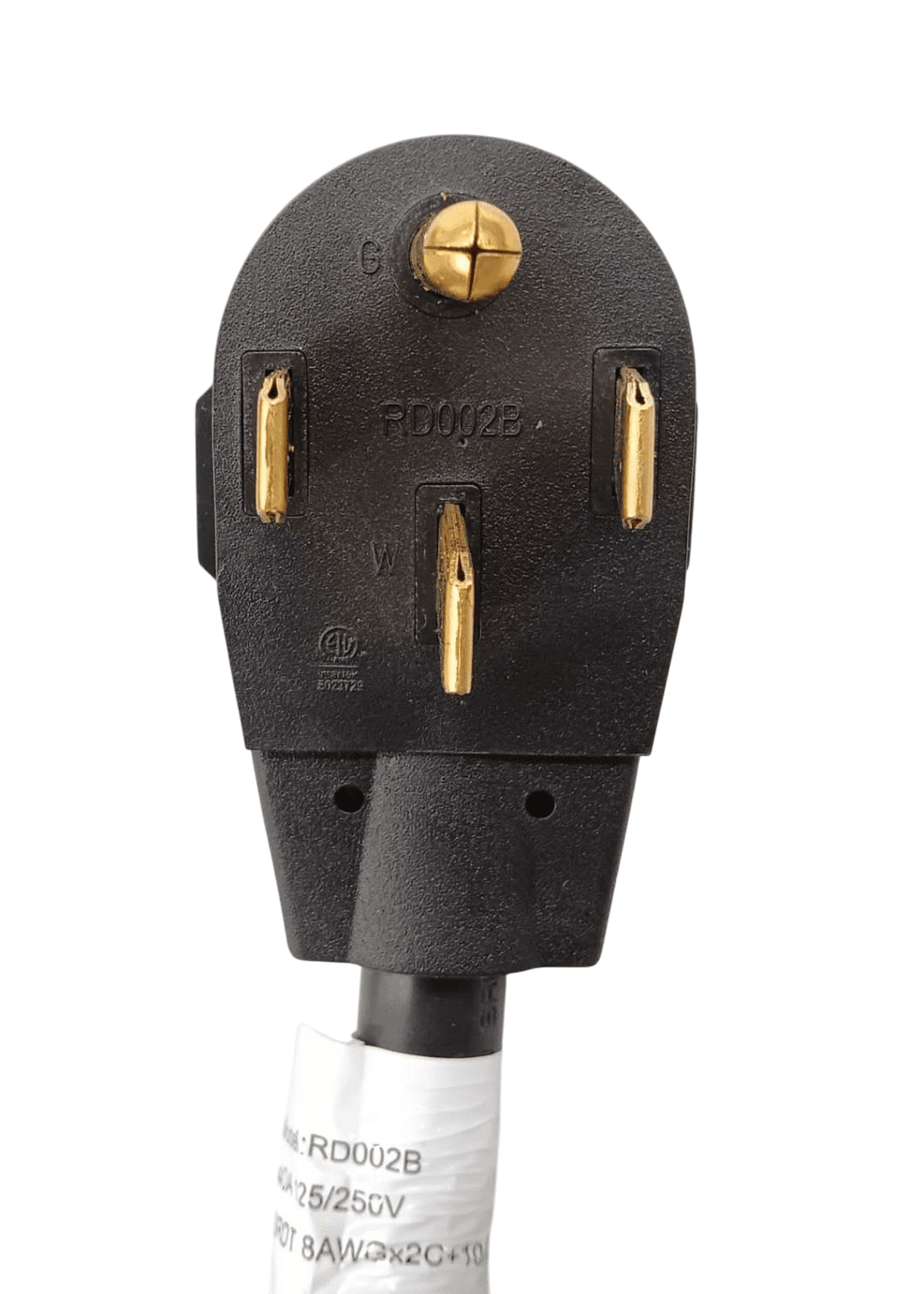 Electrical Range 5' Power Cord, 40 Amp, 4 Prong Wire, 125/250V, SRC4-40-5