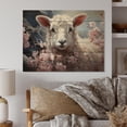 thumbnail image 2 of Designart "White Pink White Pink Sheep delicate Guardians I" Animals Print on Natural Pine Wood, 2 of 5