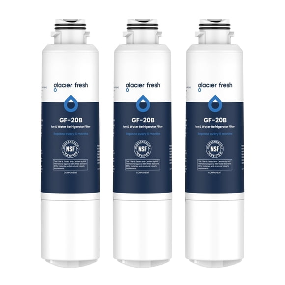 GLACIER FRESH DA29-00020B Refrigerator Water Filter Compatible with Samsung DA29-00020A/B, DA29-00020B-1, HAF-CIN/EXP, 46-9101, RF4267HARS